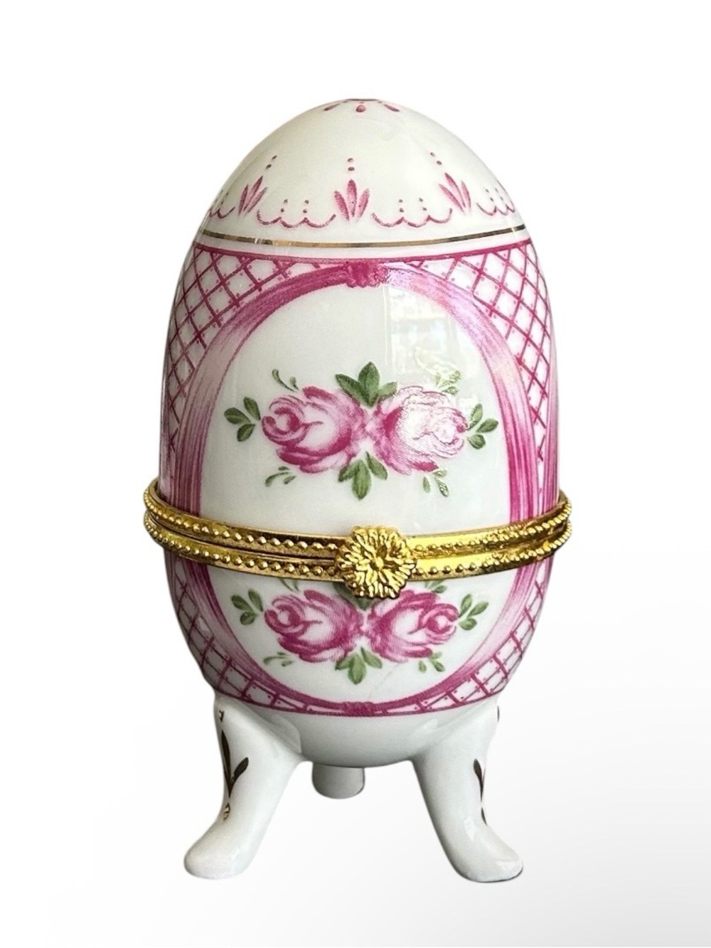 Vintage Porcelain Egg Trinket Box